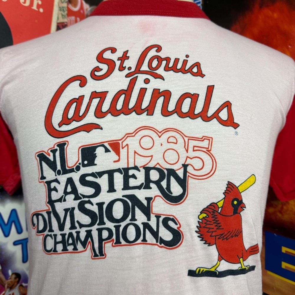Vintage 1985 St. Louis Cardinals NL East Champions Tee MLB Baseball Sz Medium - Picture 2 of 7